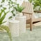 Glitzhome® Multi-Functional Metal White Garden Stool Set